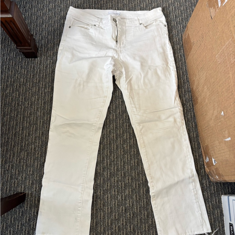 Ann Taylor Women's Off-White Straight Leg Jeans